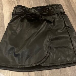Abercrombie Kids Black Faux Leather Mini Skirt